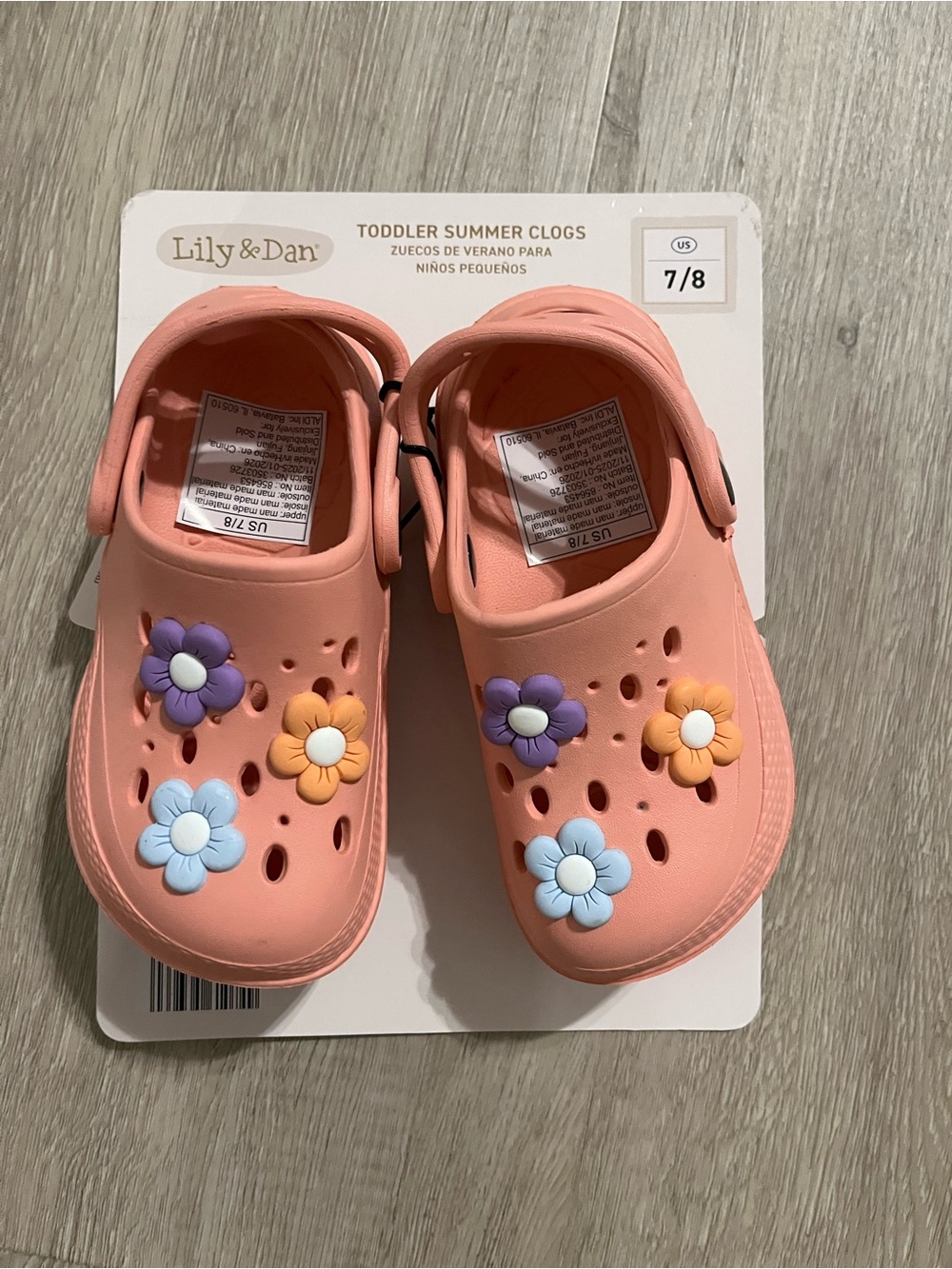 Lily & Dan Toddler Coral Flower Clogs - Cute Slip-On Sandals